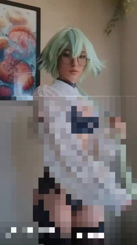 censored beta lingerie cosplay solo gif