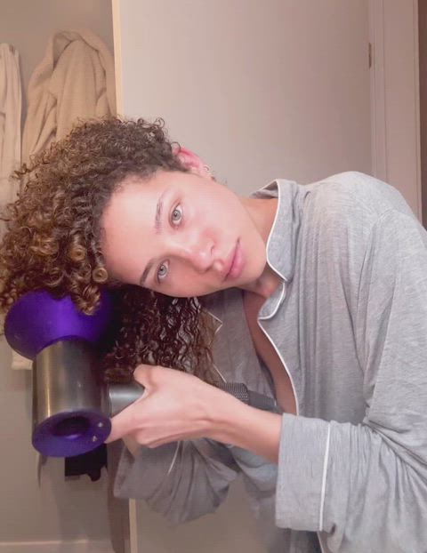 amateur curly hair nipslip gif