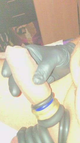 bisexual cbt cock ring latex gloves mature stretching uk uncut gif