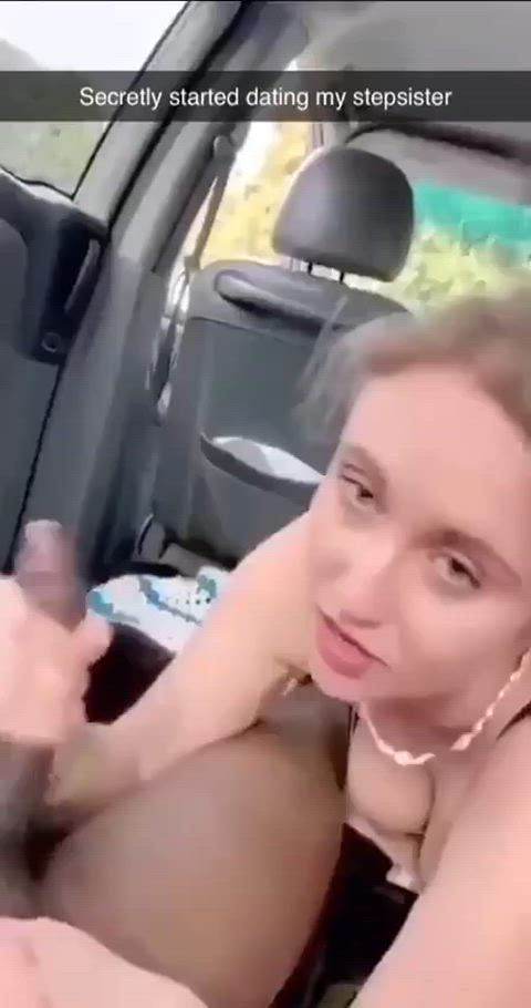 blowjob blonde bbc doggystyle car sex gif