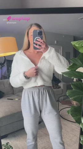 big tits boobs busty flashing mirror pretty selfie tits gif