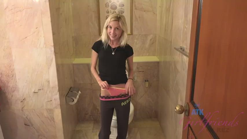 blonde petite pissing gif