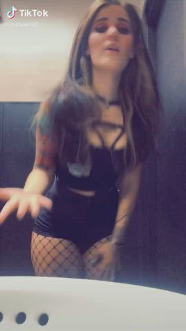 Ass Blue Eyes Booty Brunette Cute Goth Shorts Thick TikTok gif