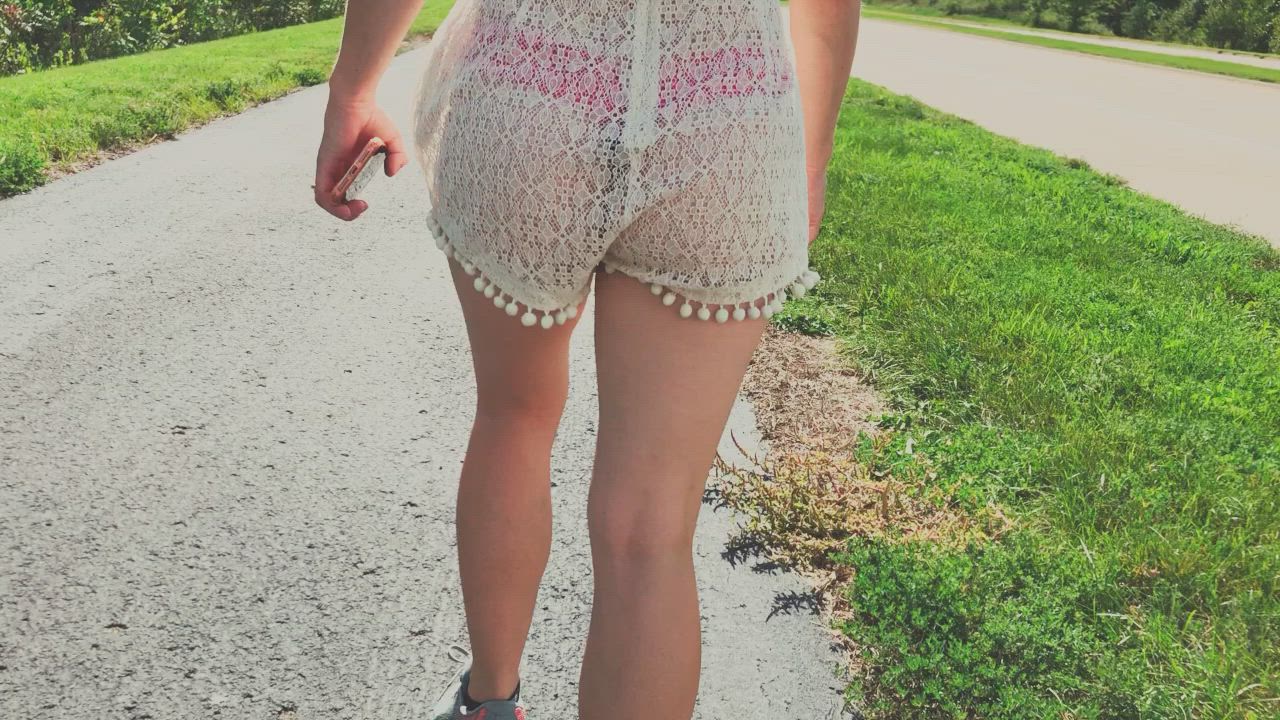 Taking a stroll wearing my favorite romper