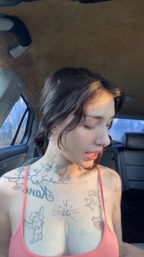 big tits braless glasses natural tits tattoo tiktok tik-tok gif