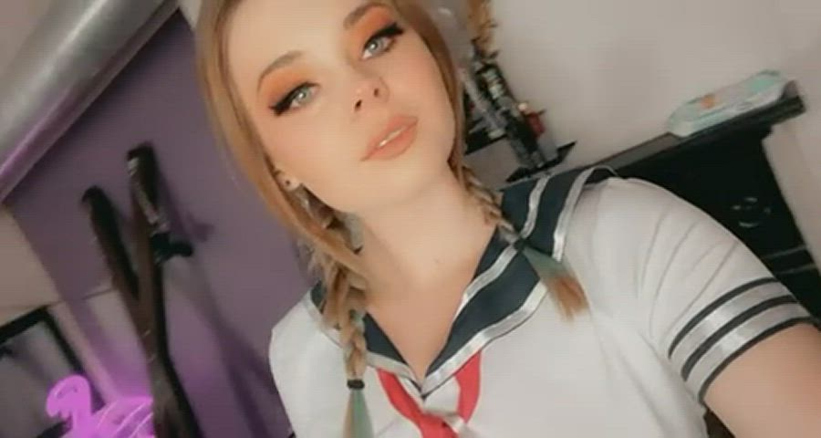 pigtails schoolgirl skirt gif