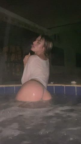 Amateur Ass Bubble Butt Latina Lesbian Mona Azar OnlyFans Pool Watersports gif