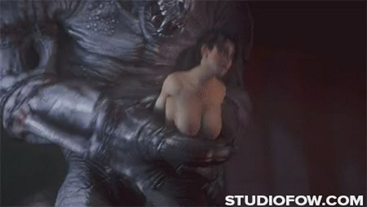 3D Animation Forced Hentai Monster Cock Rule34 SFM Stockings gif