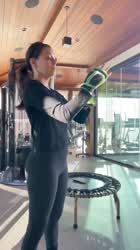 Eva Longoria Spandex Workout gif