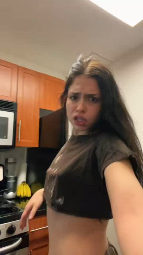 amateur big ass brunette cute solo teen tiktok gif