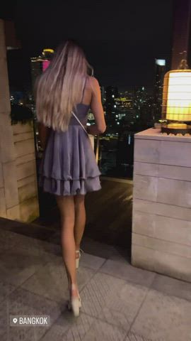 blonde dress legs gif