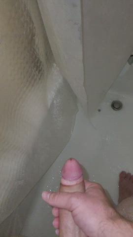 BWC Cumshot Husband Jerk Off Shower gif