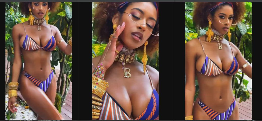 bikini ebony split screen porn gif