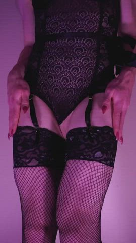 crossdressing fishnet nails gif