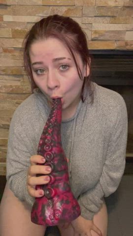 Had fun sucking me new 12” bad dragon dildo ;)