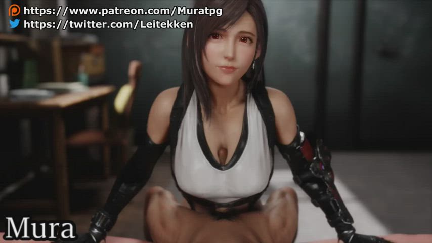 Animation Clothed Cum Cumshot Ejaculation Fantasy Tifa Lockhart Titty Fuck gif