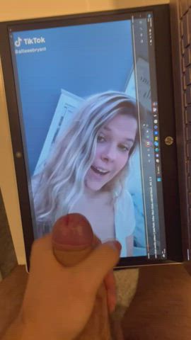 blonde cumshot facial tribute gif