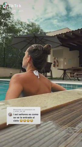 Ass Bikini Pool Slow Motion Thong TikTok gif