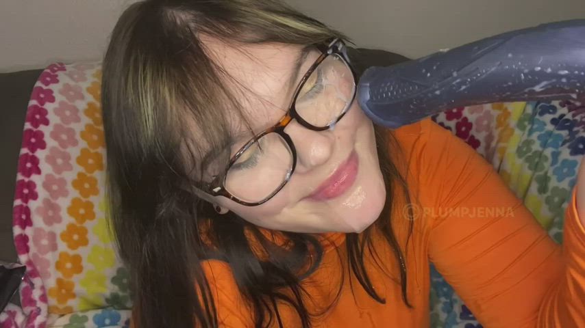 Velma loves to be covered in cum