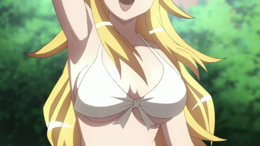 Anime Big Tits Bikini Blonde Bouncing Tits Glasses gif