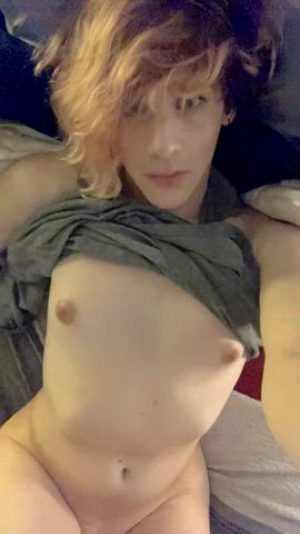 boobs femboy masturbating nude rubbing tits trans trans woman gif