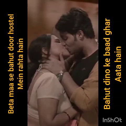 aunty bhabi caption chubby desi indian mom romance son gif