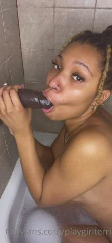 Blowjob Dildo Ebony Sloppy gif