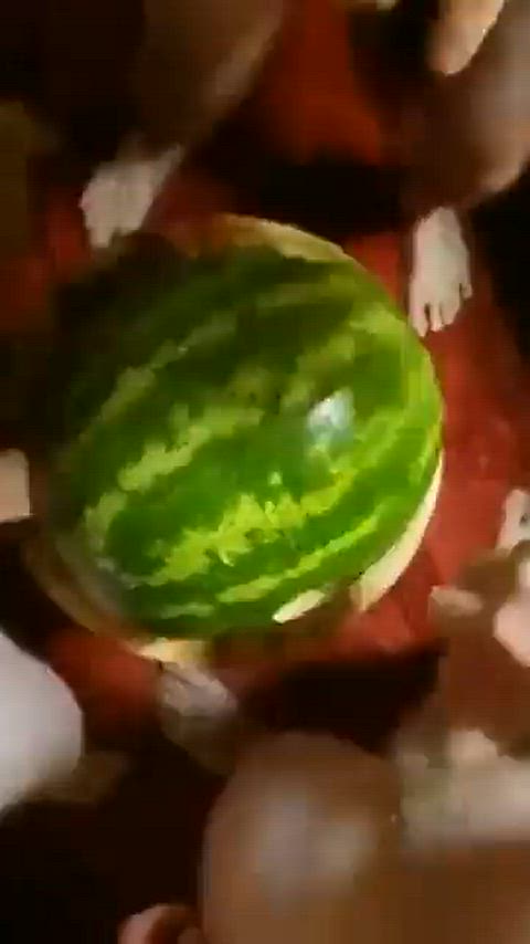 Fuck it, here's three men penetrating a watermelon