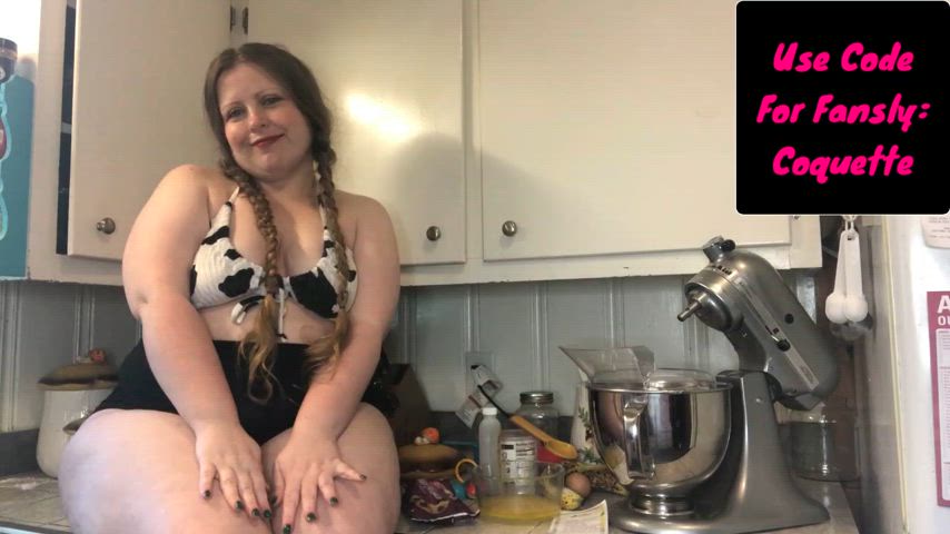 bbw big ass big tits curvy kitchen long hair magic wand orgasm solo r/hucow chubby-girls