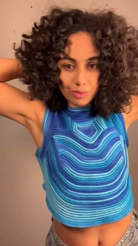 armpits beautiful curly hair latina shaved gif