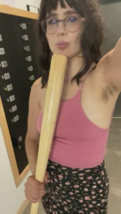 Just fucking a baseball bat in the apartment hallway, don’t mind me