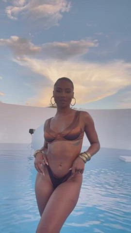 bikini booty bubble butt ebony natural tits gif