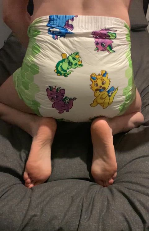 ass diaper male rubbing slapping solo gif