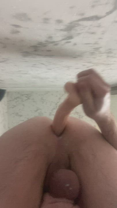 Anal Dildo Gay Male Masturbation Shower gif
