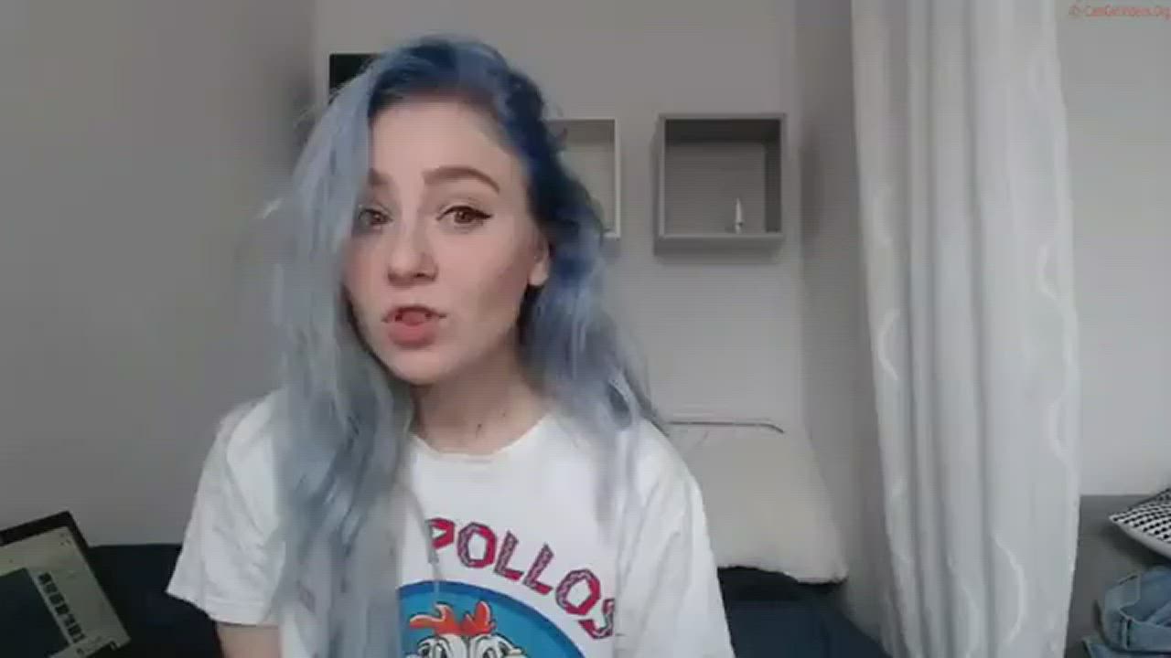 Bed Sex Blue Hair gif