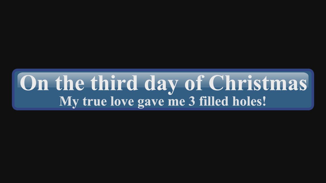 On the third day of Christmas!