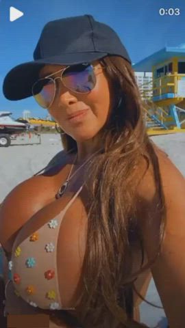 Big Tits Bikini Boobs Cleavage Fake Boobs Fake Tits Latina MILF Peruvian gif
