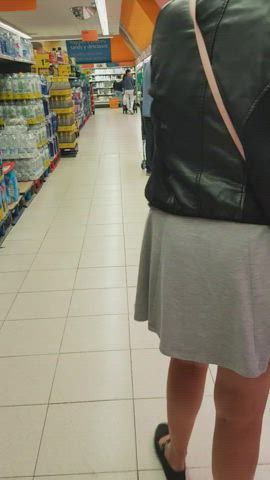 Flashing my bottom with no panties in the supermarket!