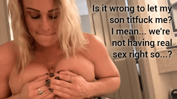 Mom Son Taboo Titty Fuck gif