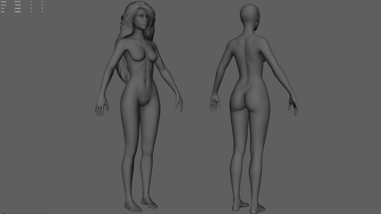 3D Behind The Scenes Muscular Girl gif