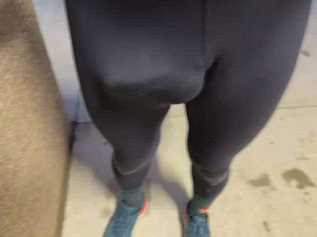 Flashing Leggings Penis Public Thong Workout gif