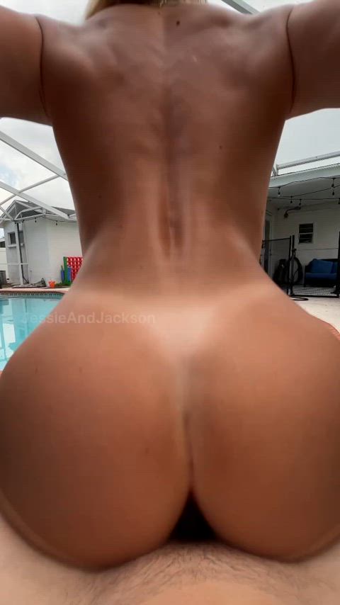Showing off her back muscles