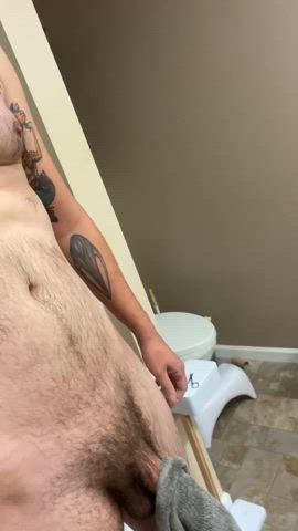 big dick hairy hairy chest tease gif