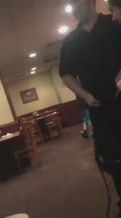 Instead of giving the waiter a tip, she gets his tip
