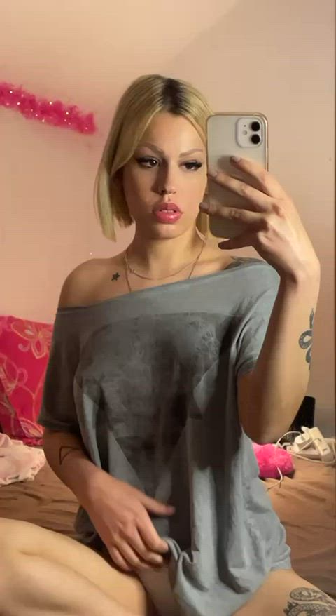 I love big shirts because I don't have to wear a bra under