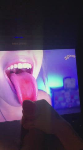 cumshot tongue fetish tribute gif