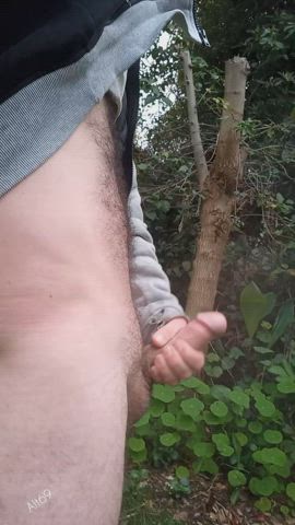 cumshot male masturbation outdoor gif