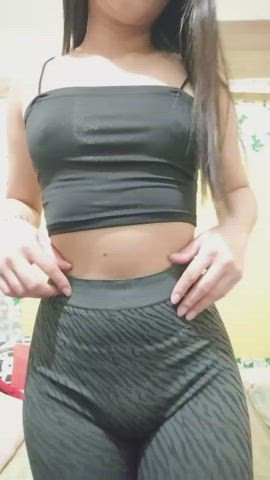 asian belly button top gif