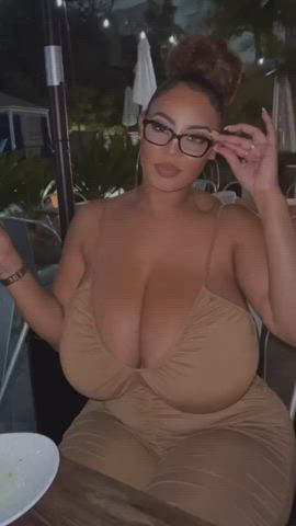Big Tits Boobs Busty Clothed Ebony Thick gif