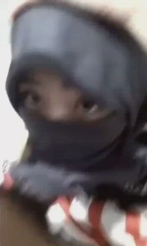 Arab Asian Blowjob Deepthroat Hijab Indonesian Muslim Nerd Teen gif
